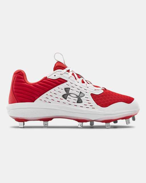 Under Armour Men's Football Cleats  4D Foam Size 17 Red & Silver UT Utes logo 